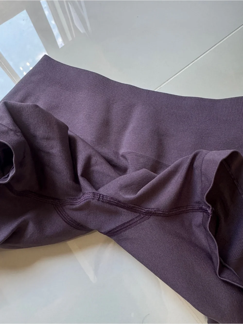 Alphalete Amplify Seamless Scrunch Biker Shorts Purple Dove Size L